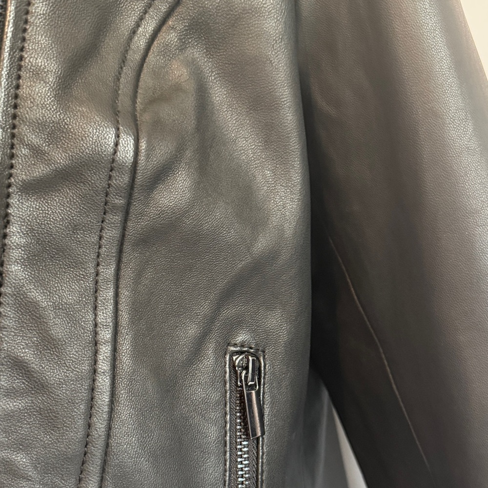 BADGLEY MISCHKA Women's Black Leather Jacket - Picture 4 of 15